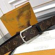 Fortok Louis Vuitton Belt Monogram Heritage Silver 3.5cm  - 2