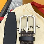 Fortok Louis Vuitton Belt Monogram Heritage Silver 3.5cm  - 4