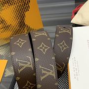 Fortok Louis Vuitton Belt Monogram Heritage Silver 3.5cm  - 5