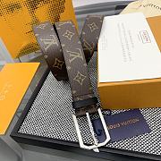 Fortok Louis Vuitton Belt Monogram Heritage Silver 3.5cm  - 6