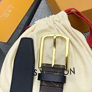 Fortok Louis Vuitton Belt Monogram Heritage Gold 3.5cm  - 5