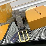 Fortok Louis Vuitton Belt Monogram Heritage Gold 3.5cm  - 2