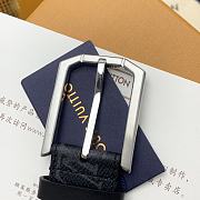 Fortok Louis Vuitton Belt Black Monogram Heritage Silver 3.5cm  - 3