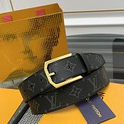 Fortok Louis Vuitton Belt Black Monogram Heritage Gold 3.5cm  - 1