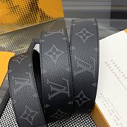 Fortok Louis Vuitton Belt Black Monogram Heritage Gold 3.5cm  - 5