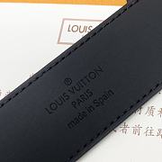 Fortok Louis Vuitton Belt Black Monogram Heritage Gold 3.5cm  - 4