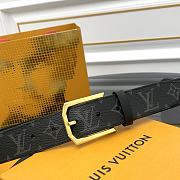 Fortok Louis Vuitton Belt Black Monogram Heritage Gold 3.5cm  - 2