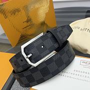 Fortok Louis Vuitton Belt Heritage Silver 3.5cm  - 1