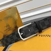 Fortok Louis Vuitton Belt Heritage Silver 3.5cm  - 2