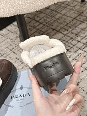 Fortok Prada Suede and Shearling Mules Chocolate Brown - 4