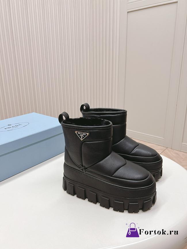Fortok Prada snow boots chunky rubber sole Black - 1