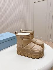 Fortok Prada snow boots chunky rubber sole Beige  - 1