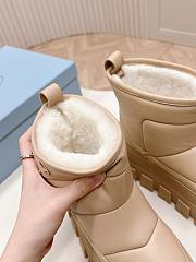 Fortok Prada snow boots chunky rubber sole Beige  - 5