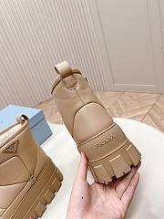 Fortok Prada snow boots chunky rubber sole Beige  - 3
