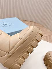 Fortok Prada snow boots chunky rubber sole Beige  - 4