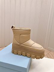 Fortok Prada snow boots chunky rubber sole Beige  - 2