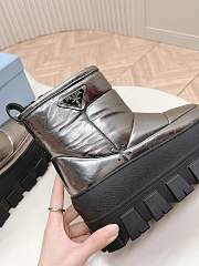 Fortok Prada snow boots chunky rubber sole Silver/ Black - 4