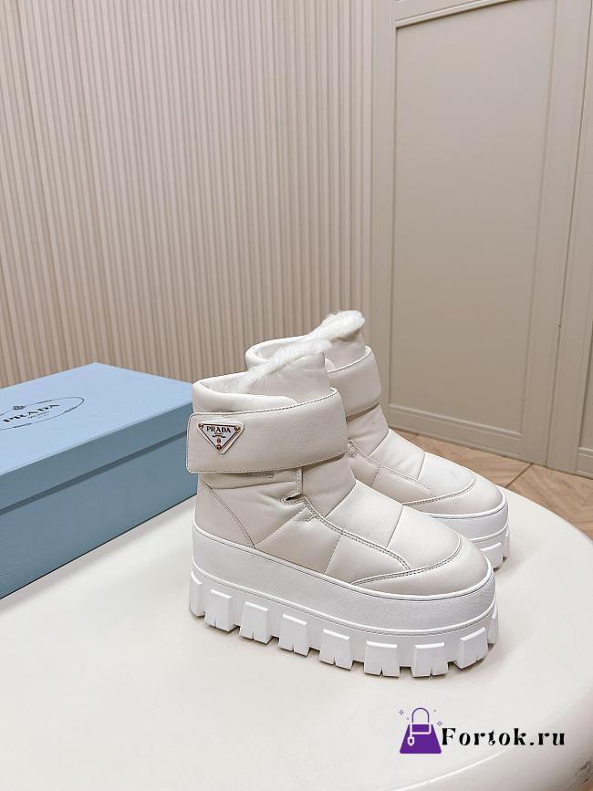 Fortok Prada Monolith Re-Nylon boots with Strap Boots White - 1