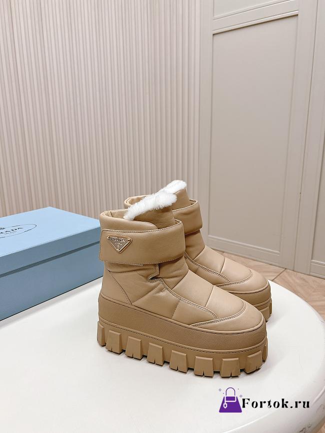 Fortok Prada Monolith Re-Nylon boots with Strap Boots Beige - 1