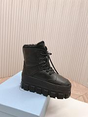 Fortok Prada Monolith black Shearling Boots - 6