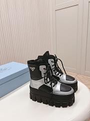 Fortok Prada Monolith Silver/Black Shearling Boots - 1