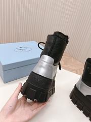 Fortok Prada Monolith Silver/Black Shearling Boots - 2