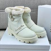 Fortok DiorAlps D-Quest ankle boot in lambskin shearling and calfskin White - 3