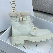 Fortok DiorAlps D-Quest ankle boot in lambskin shearling and calfskin White - 4