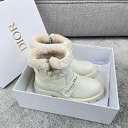 Fortok DiorAlps D-Quest ankle boot in lambskin shearling and calfskin White - 2