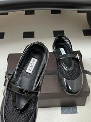 Fortok Alaïa mesh and patent-leather trimmed ballet flats Black - 6