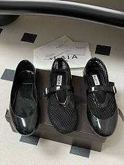 Fortok Alaïa mesh and patent-leather trimmed ballet flats Black - 5