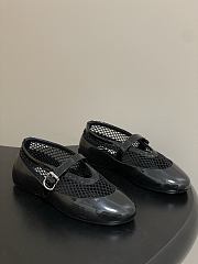 Fortok Alaïa mesh and patent-leather trimmed ballet flats Black - 3