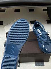 Fortok Alaïa mesh and patent-leather trimmed ballet flats Blue - 5