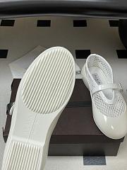 Fortok Alaïa mesh and patent-leather trimmed ballet flats White - 6
