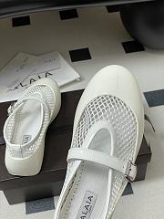Fortok Alaïa mesh and patent-leather trimmed ballet flats White - 4