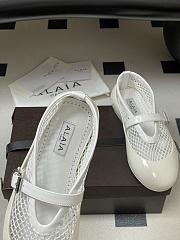 Fortok Alaïa mesh and patent-leather trimmed ballet flats White - 3
