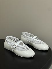 Fortok Alaïa mesh and patent-leather trimmed ballet flats White - 2