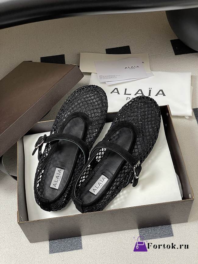Fortok Alaïa mesh ballet flats Black - 1