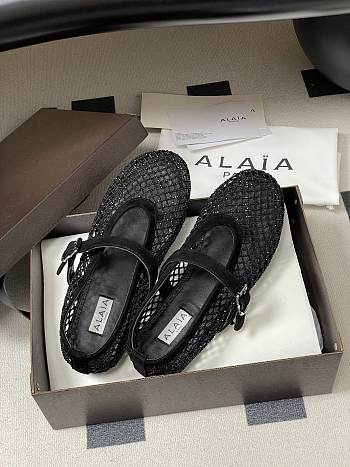 Fortok Alaïa mesh ballet flats Black