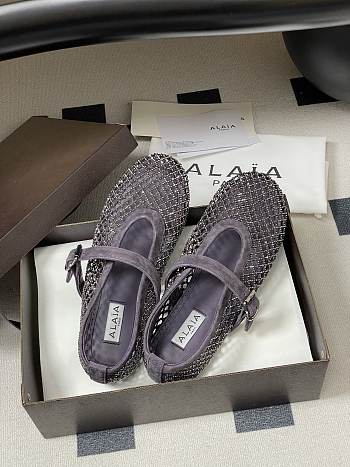 Fortok Alaïa mesh ballet flats Grey