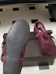 Fortok Alaïa mesh ballet flats Burgundy - 4