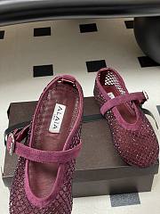 Fortok Alaïa mesh ballet flats Burgundy - 6