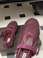 Fortok Alaïa mesh ballet flats Burgundy - 5