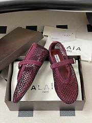 Fortok Alaïa mesh ballet flats Burgundy - 2