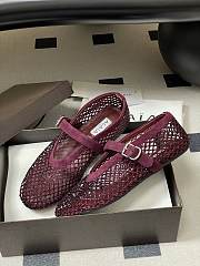 Fortok Alaïa mesh ballet flats Burgundy - 3