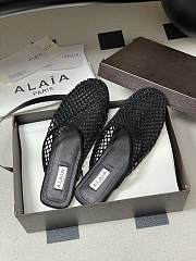 Fortok Alaïa fishnet mesh flat mules Black  - 1