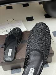 Fortok Alaïa fishnet mesh flat mules Black  - 5