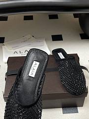 Fortok Alaïa fishnet mesh flat mules Black  - 3