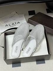 Fortok Alaïa fishnet mesh flat mules White  - 1