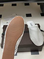 Fortok Alaïa fishnet mesh flat mules White  - 3